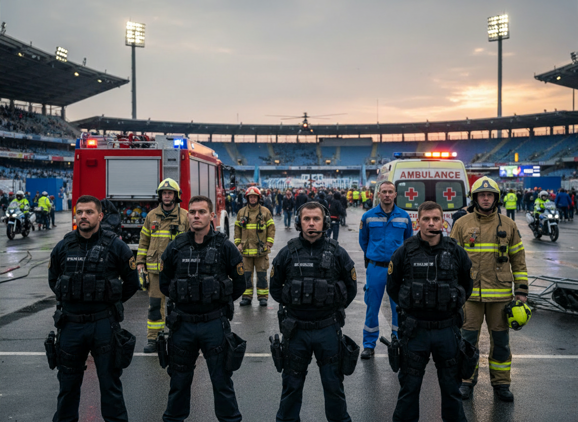 Security teams and emergency services